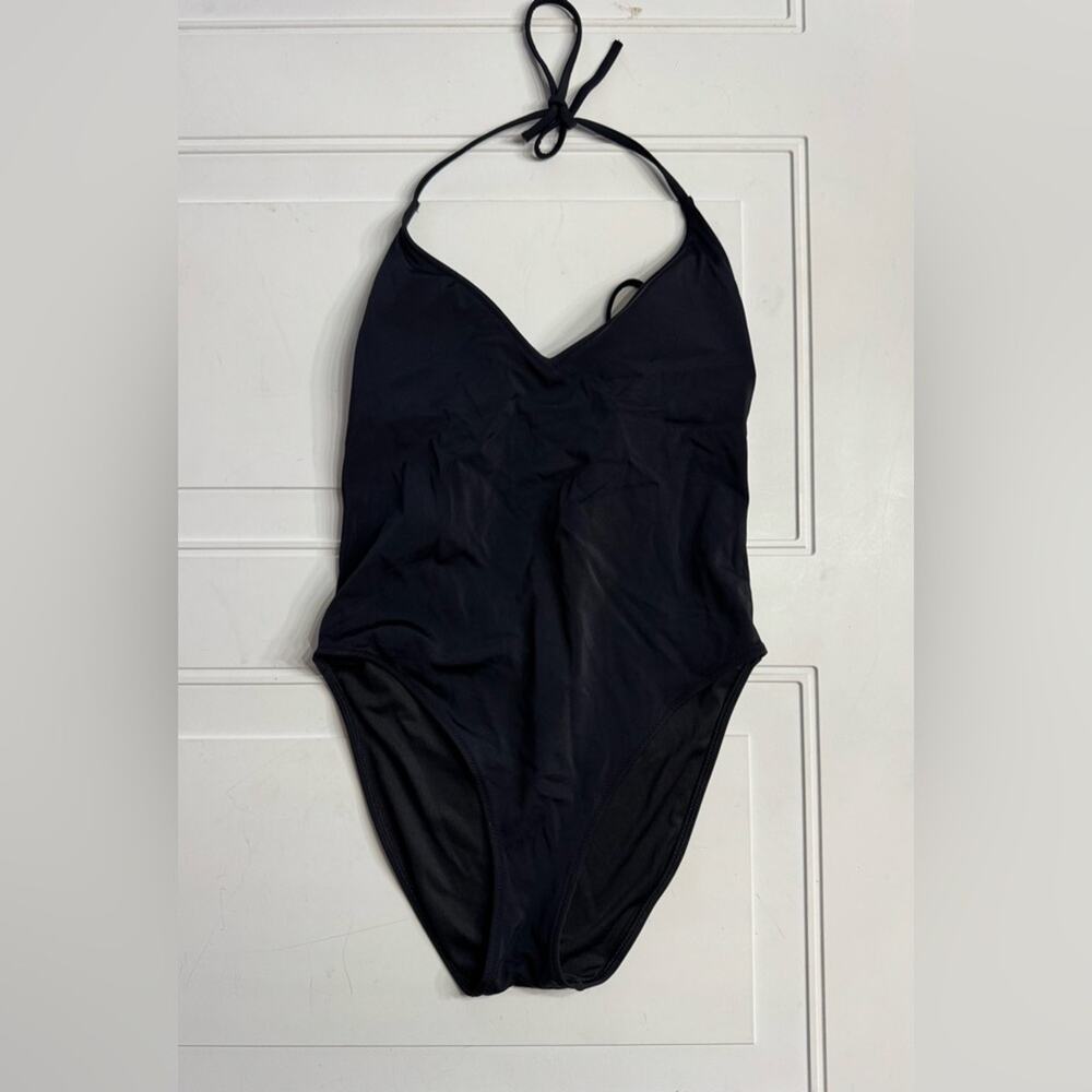 Victoria’s Secret One Piece‎ Swimsuit Black Open Back Tie Up Size Medium